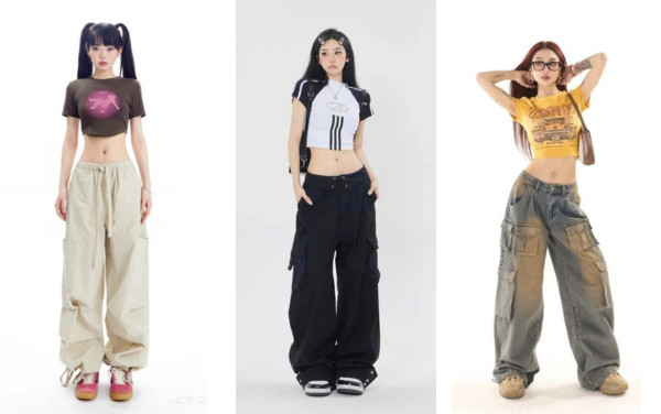 Áo croptop phối quần ống suông