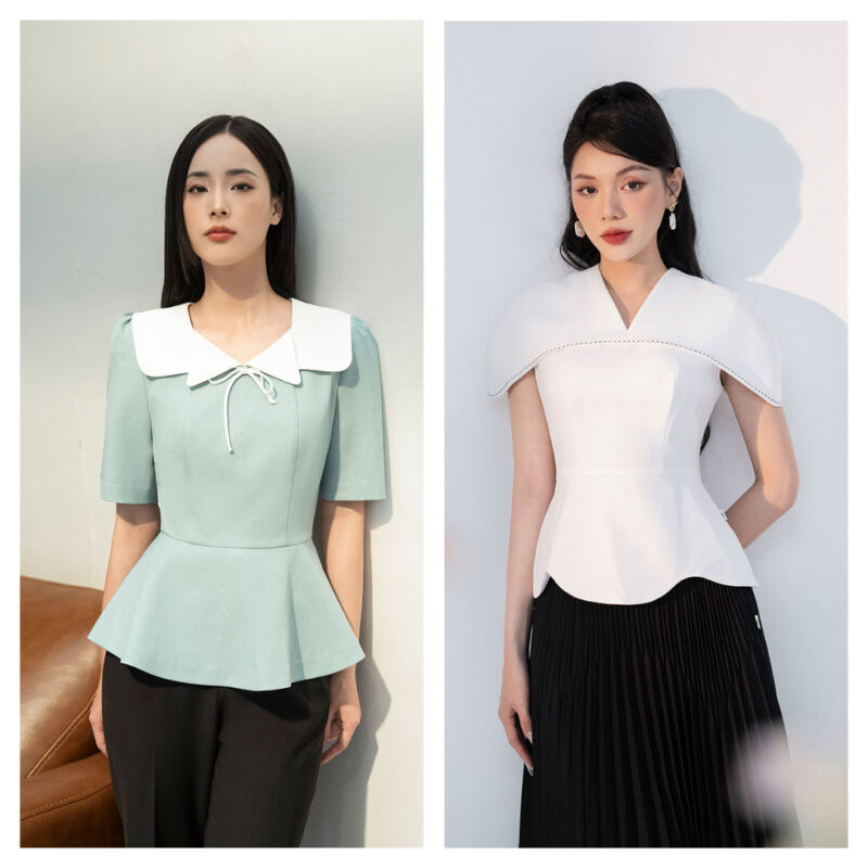 Áo peplum công sở phong cách