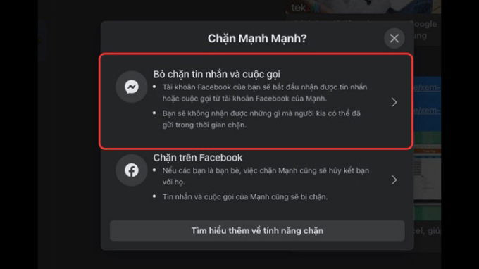 Cách chặn cuộc gọi Messenger nhưng vẫn nhắn tin nhắn được