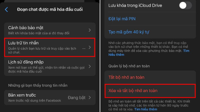 Cách tắt mã hóa đầu cuối Messenger trên điện thoại, máy tính