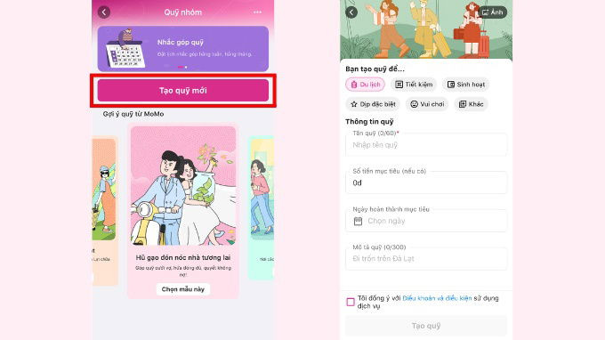 Cách tạo quỹ nhóm trên MoMo cùng bạn bè cực đơn giản