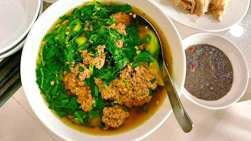 Canh mồng tơi thịt cáy thơm ngon