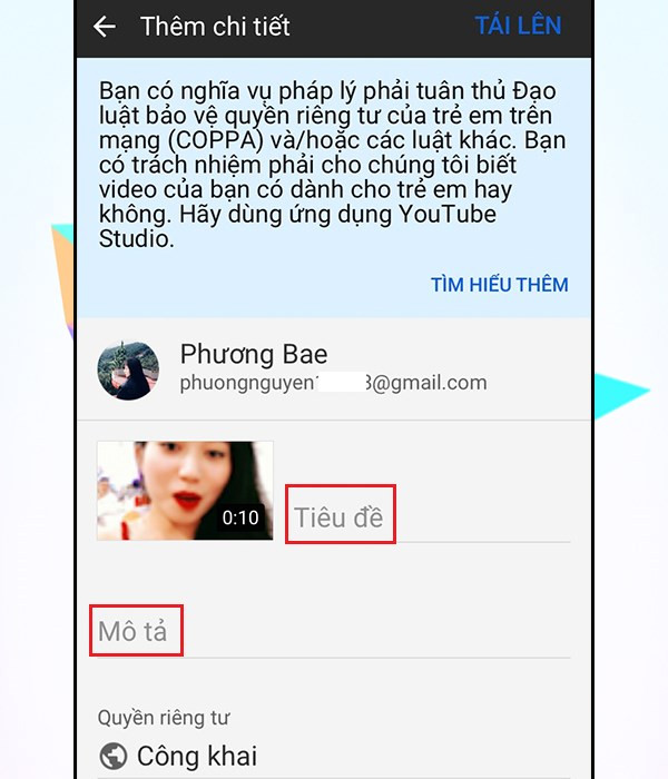 Cách đăng video lên YouTube bằng điện thoại