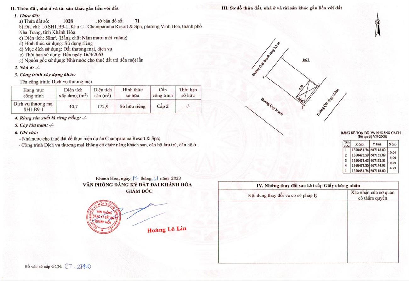 Giấy chứng nhận quyền sử dụng đất dự án Libera Nha Trang 2