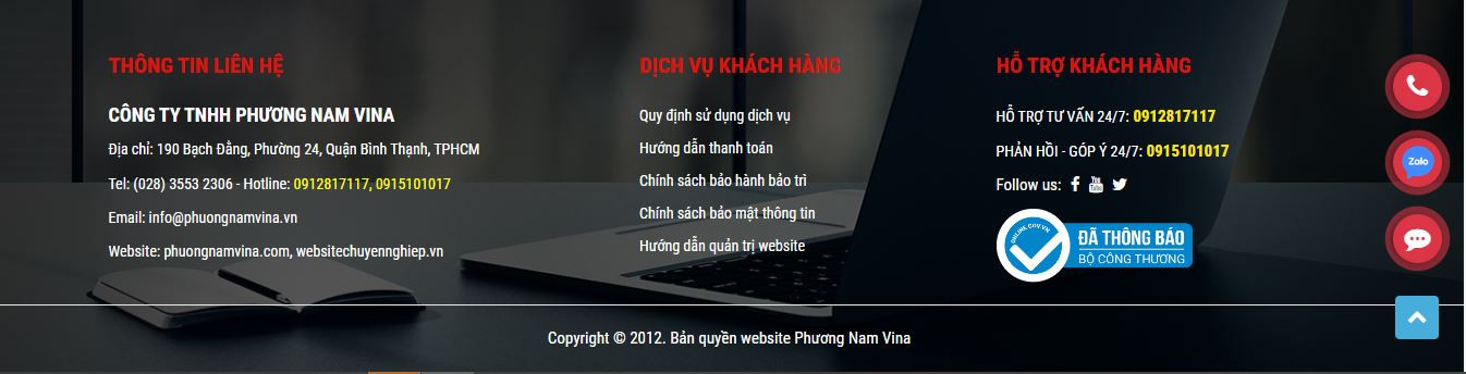 Gửi hồ sơ đăng ký website