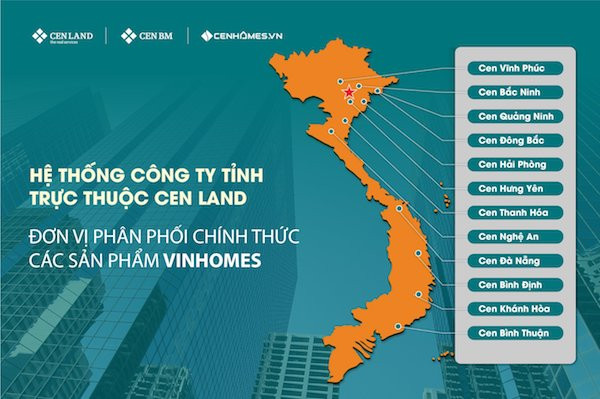 CEN Land phát triển hệ thống bán hàng Vinhomes tại các tỉnh