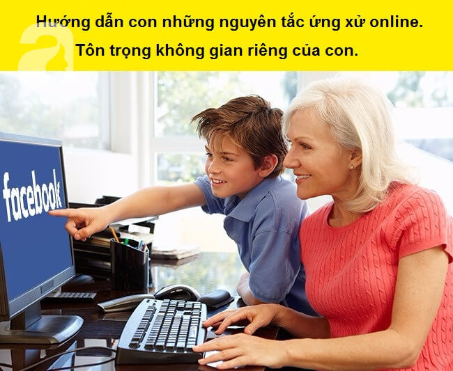 Hướng dẫn con những nguyên tắc ứng xử khi truy cập internet