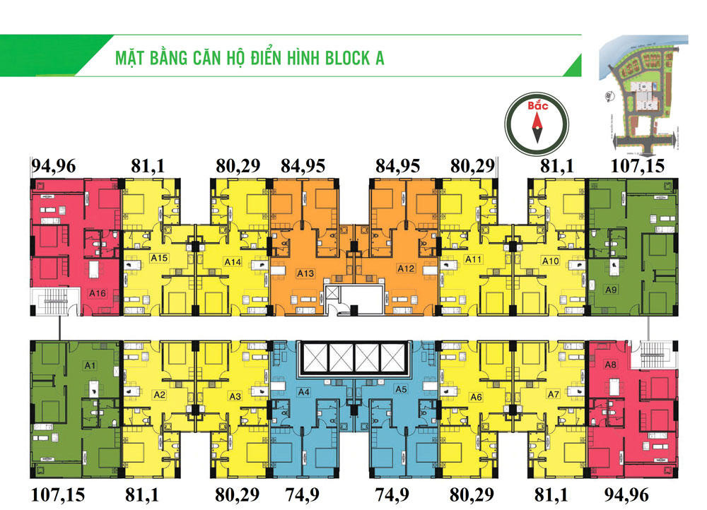 Mặt bằng tháp A dự án HomyLand 3