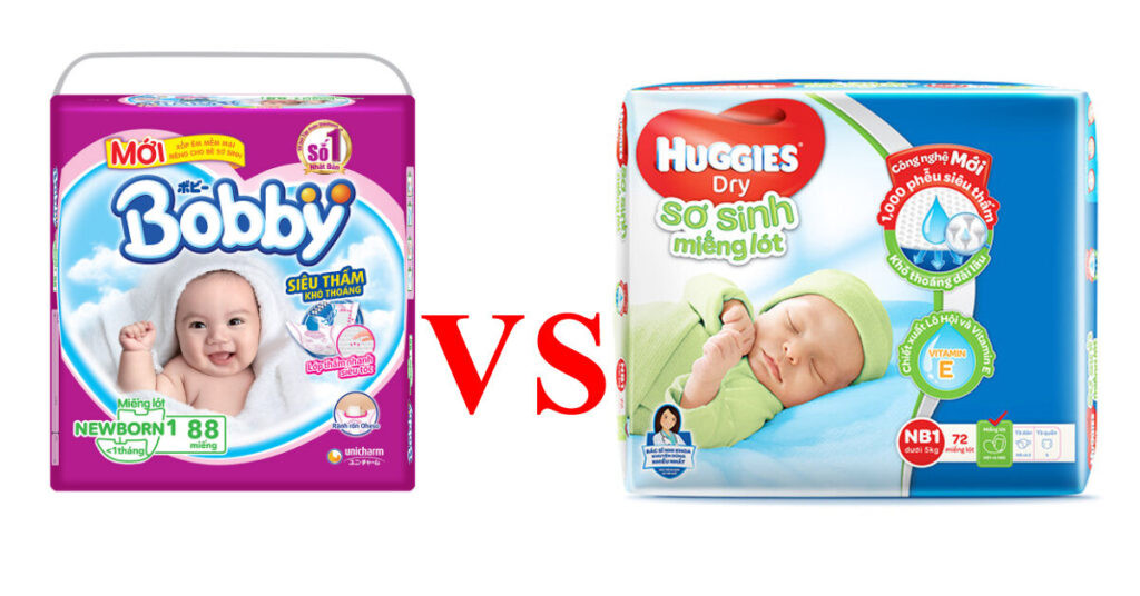 So sánh bỉm Bobby với bỉm Huggies