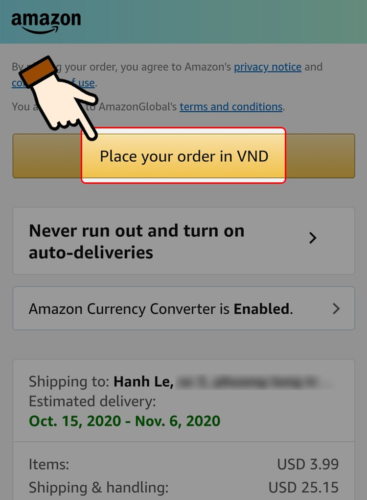 Cách đặt hàng trên Amazon và giao về Việt Nam qua điện thoại, máy tính.