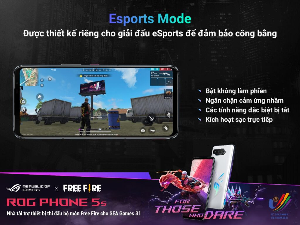 ASUS tài trợ ROG Phone 5s để tuyển thủ Free Fire Việt Nam cháy hết mình tại SEA Games 31