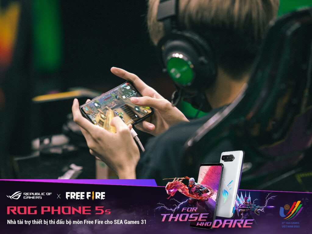 ASUS tài trợ ROG Phone 5s để tuyển thủ Free Fire Việt Nam cháy hết mình tại SEA Games 31