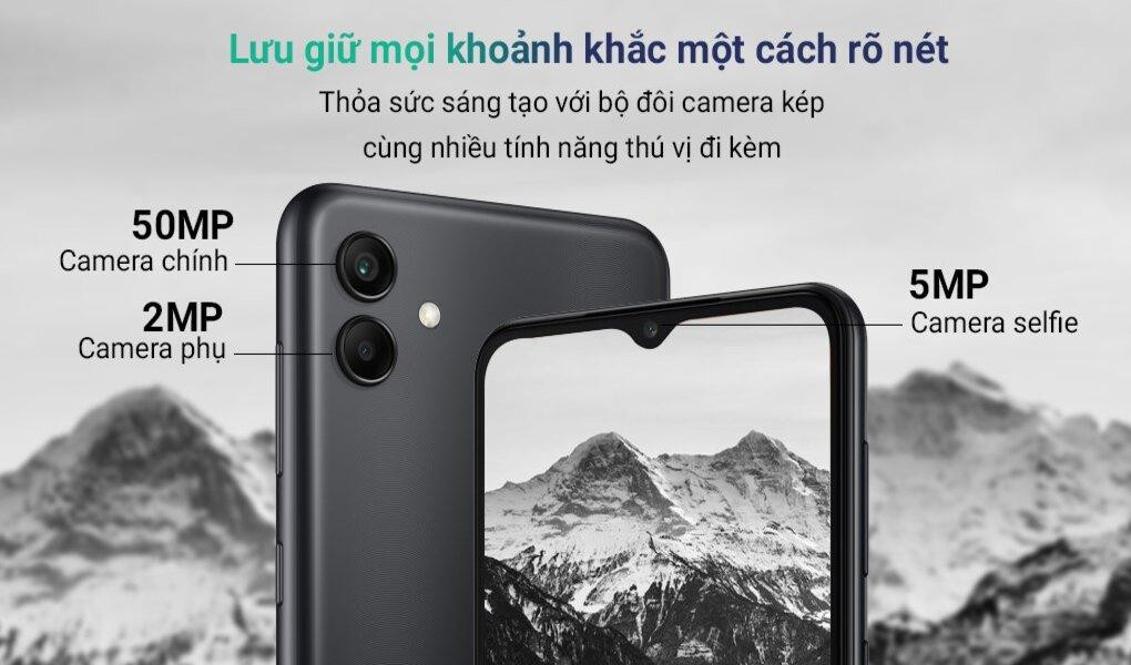 Camera 50MP chất lượng cao trên Galaxy A04