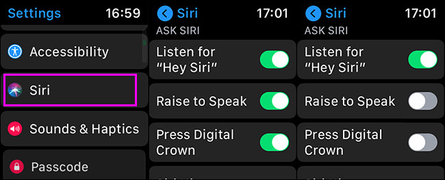 chặn siri bật lên trên apple watch