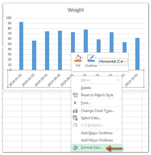 Chọn Format Axis trong biểu đồ
