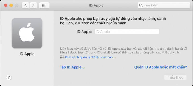 Đăng nhập Apple ID trên MacBook