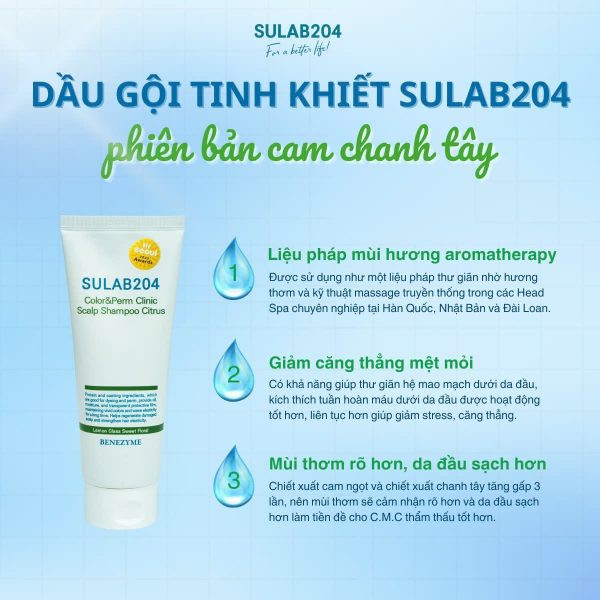 Dầu gội tinh khiết Sulab204 phiên bản Cam chanh Tây