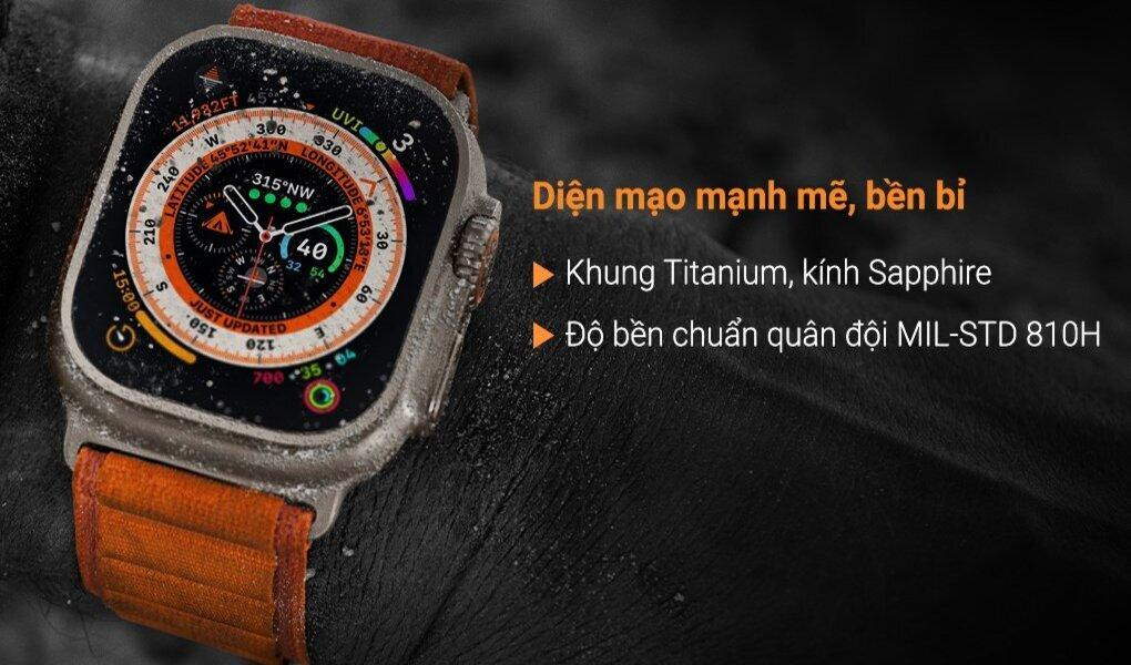 Đồng hồ Apple Watch Ultra - khung titanium