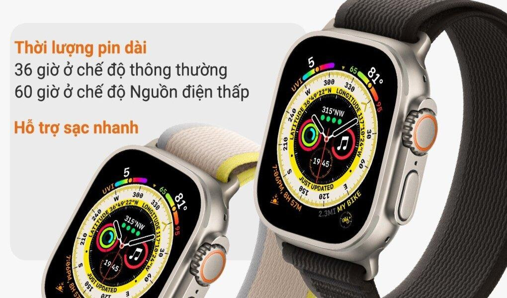 Đồng hồ Apple Watch Ultra - thời lượng pin ấn tượng