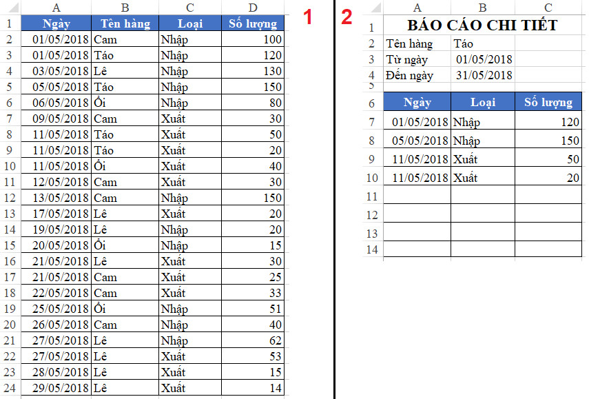 Hướng Dẫn Lập Báo Cáo Chi Tiết Tình Hình Nhập-Xuất-Tồn Khi Quản Lý Kho Bằng Excel