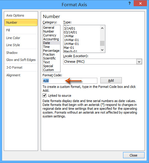 Format Axis trong Excel 2007 và 2010