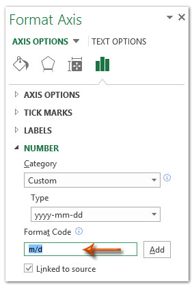 Format Axis trong Excel 2013