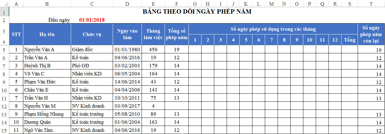 Hướng Dẫn Theo Dõi Ngày Nghĩ Phép Trên Excel: Giải Pháp Toàn Diện