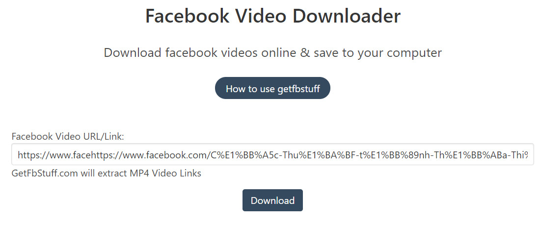 Hướng dẫn tải video từ Facebook bằng địa chỉ link