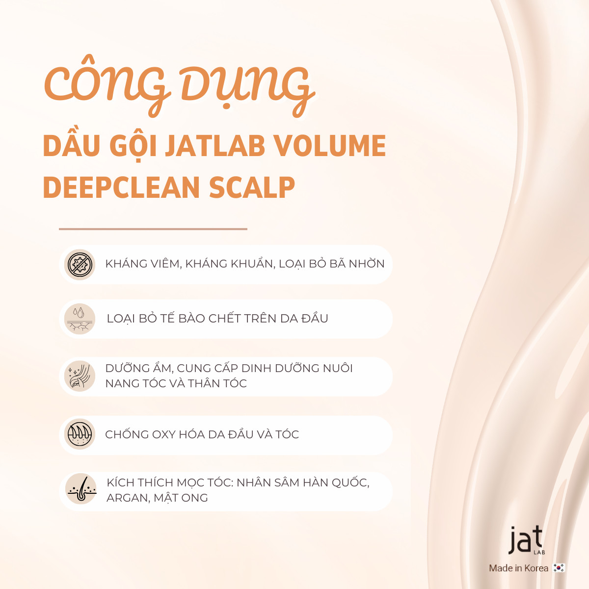 JATLAB Volume Deepclean Scalp sở hữu công dụng và cách trị da đầu khô vượt trội