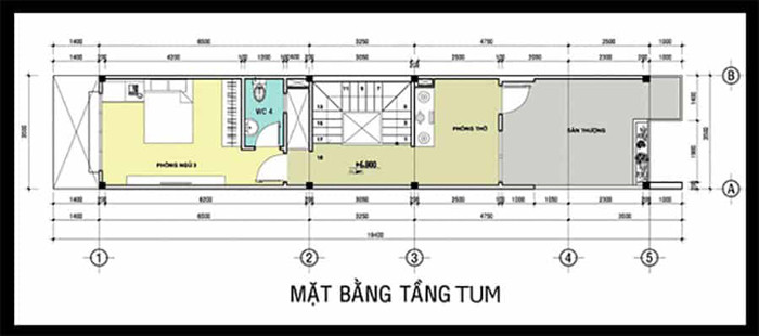 Mẫu thiết kế nhà phố 2 tầng 1 tum 2