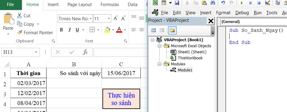 Hướng Dẫn Sử Dụng VBA Để Tự Động So Sánh Giá Trị Thời Gian Trong Excel