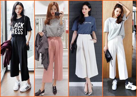 Mách nàng cách phối đồ cùng quần ống rộng culottes đẹp