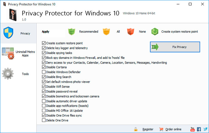 Privacy Protector for Windows 10