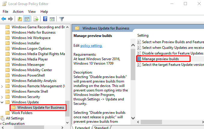 Cách tắt Windows Insider Program Settings trên Windows 10