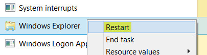 restart explorer exe