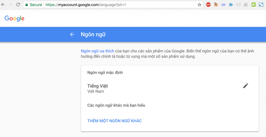 Hướng dẫn chuyển đổi giao diện Google Sheet từ tiếng Việt sang tiếng Anh