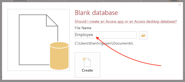 Hướng dẫn tạo cơ sở dữ liệu mới trong Microsoft Access