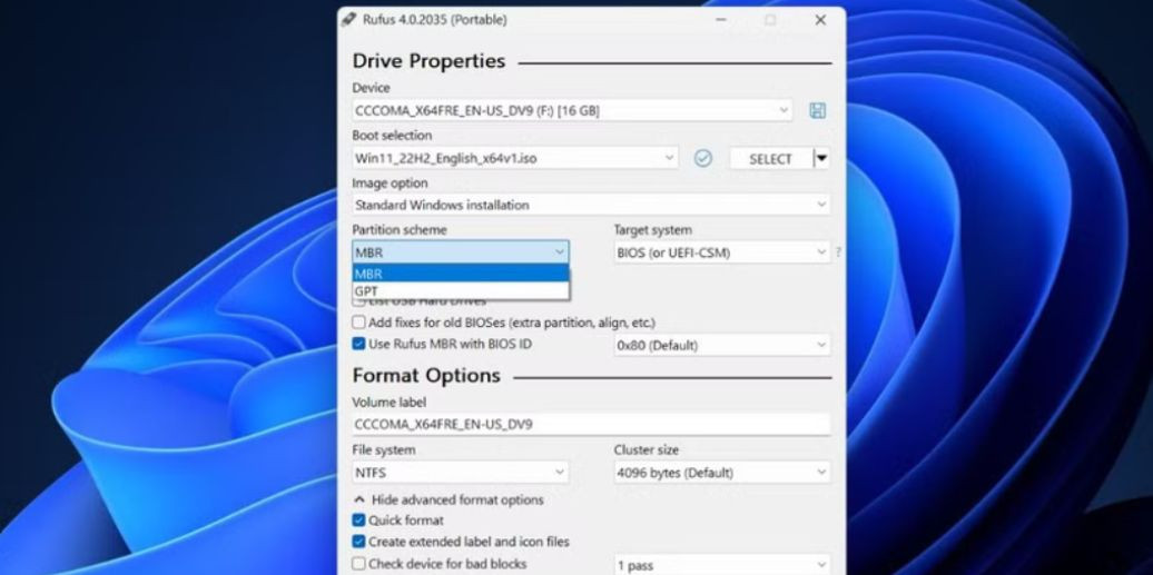 Hướng dẫn dùng Rufus bỏ qua yêu cầu TPM và Secure Boot khi cài Windows 11