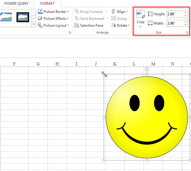 Thay đổi kích thước ảnh trong Excel