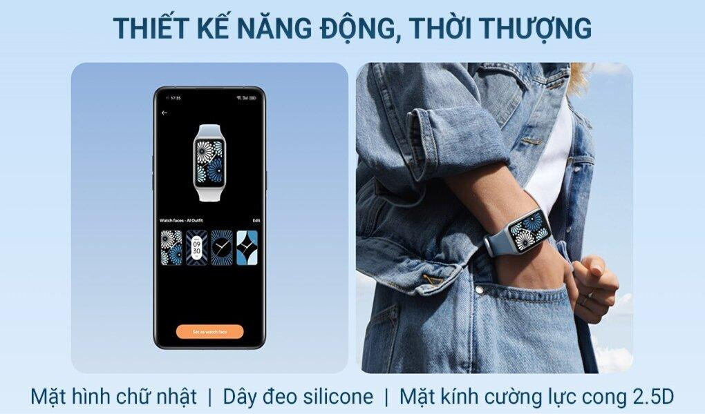 Thiết kế gọn nhẹ của Oppo Band 2