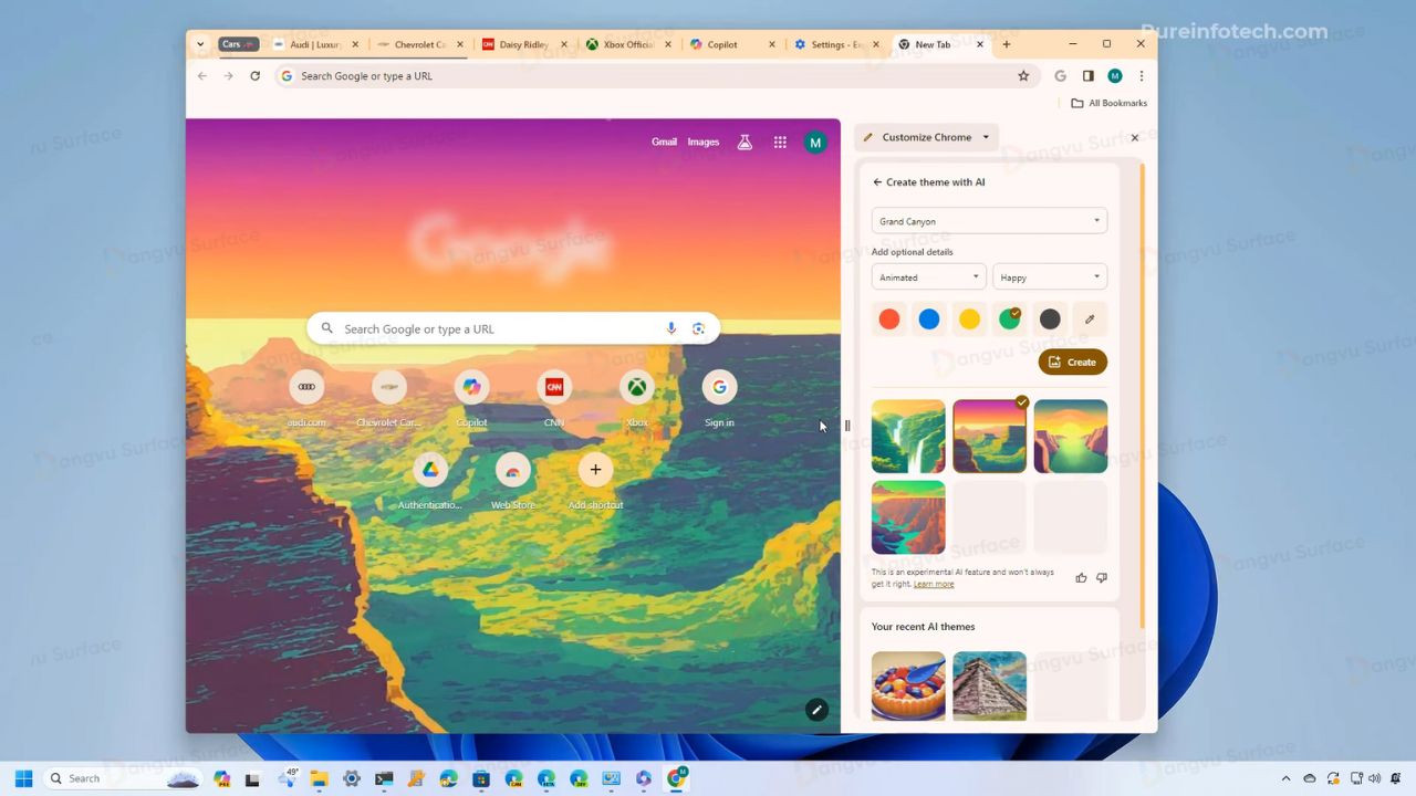 Tính năng AI trên Chrome cho Windows 11