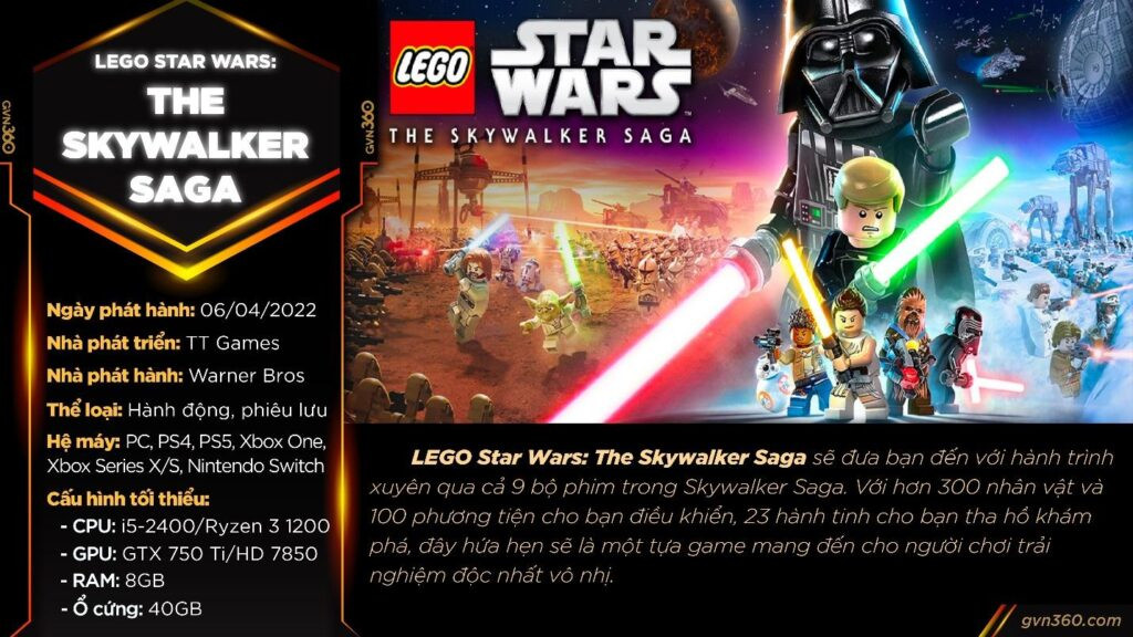 Trải nghiệm hấp dẫn trong LEGO Star Wars: The Skywalker Saga