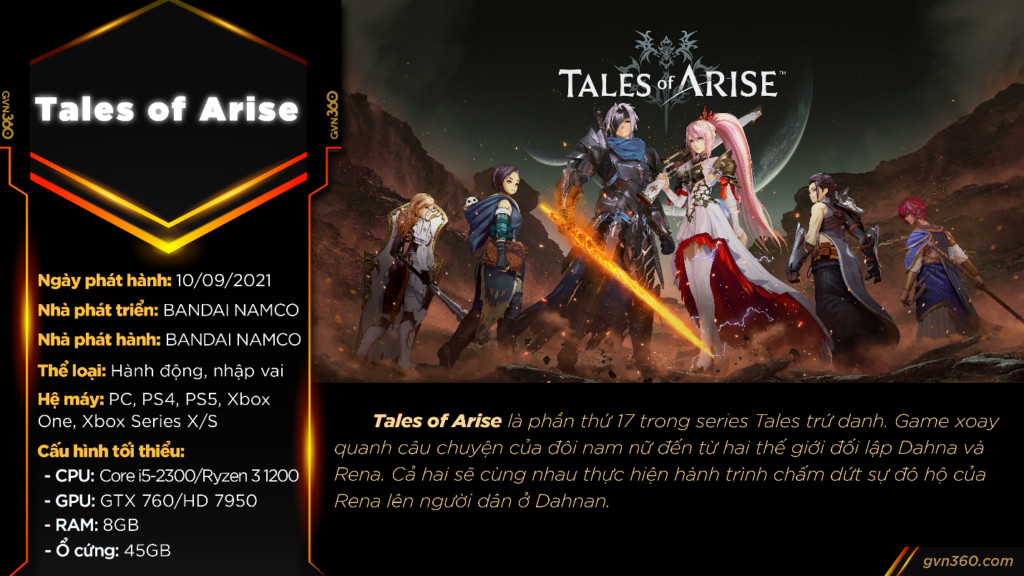 Tựa game Tales of Arise với bối cảnh đặc sắc