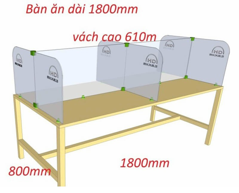 Ưu Điểm Của Vách Ngăn Poly Bàn Ăn Bàn Làm Việc