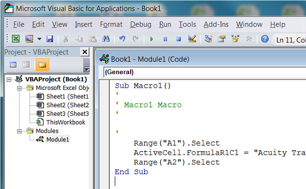 VBA Editor