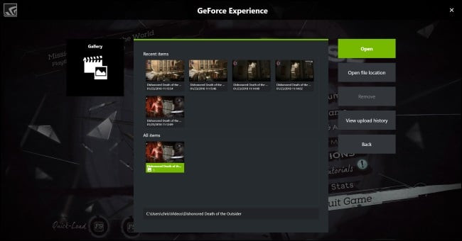 Xem hình chụp bằng Nvidia GeForce Experience