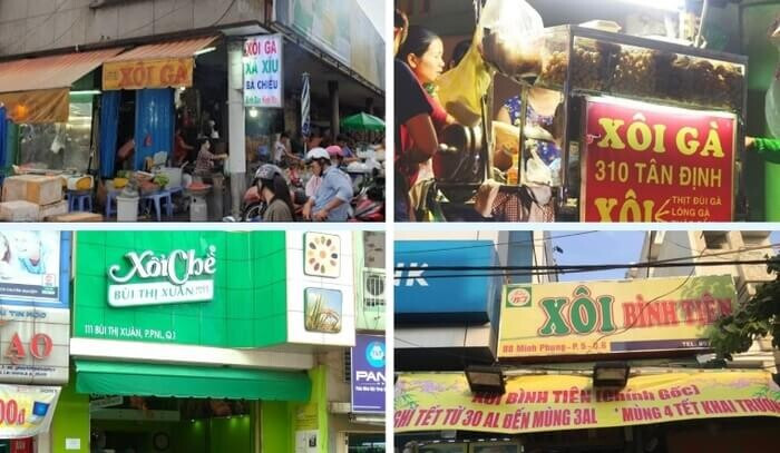 Các mẫu biển quảng cáo bán xôi bình dân
