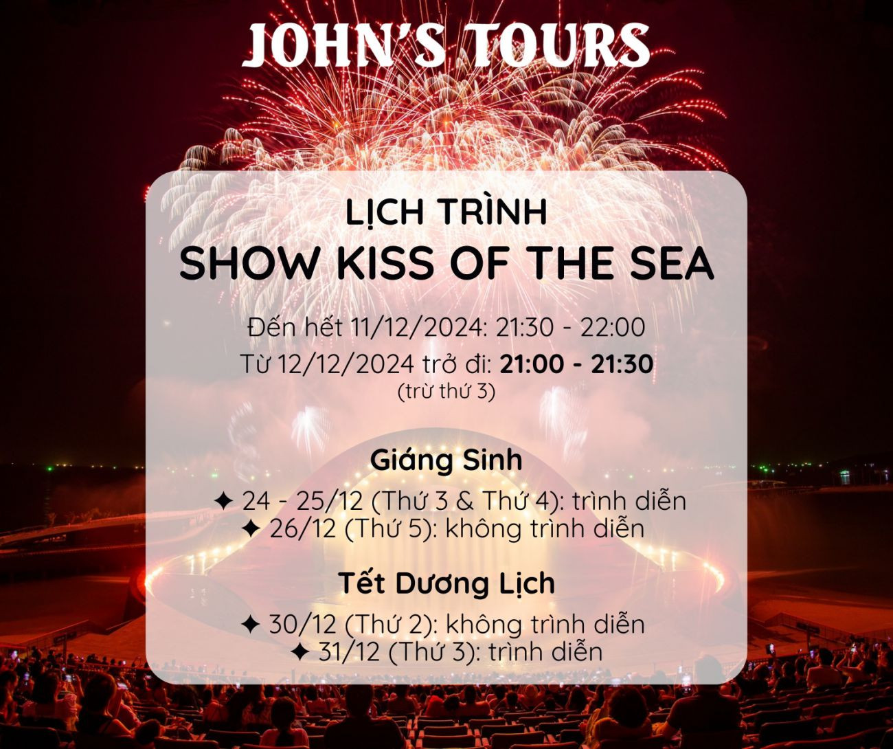 Show Kiss Of The Sea Phú Quốc: Thông Báo Thay Đổi Lịch Vận Hành
