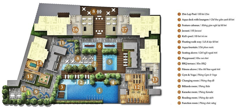 Mặt bằng tiện ích nội khu dự án The Nassim