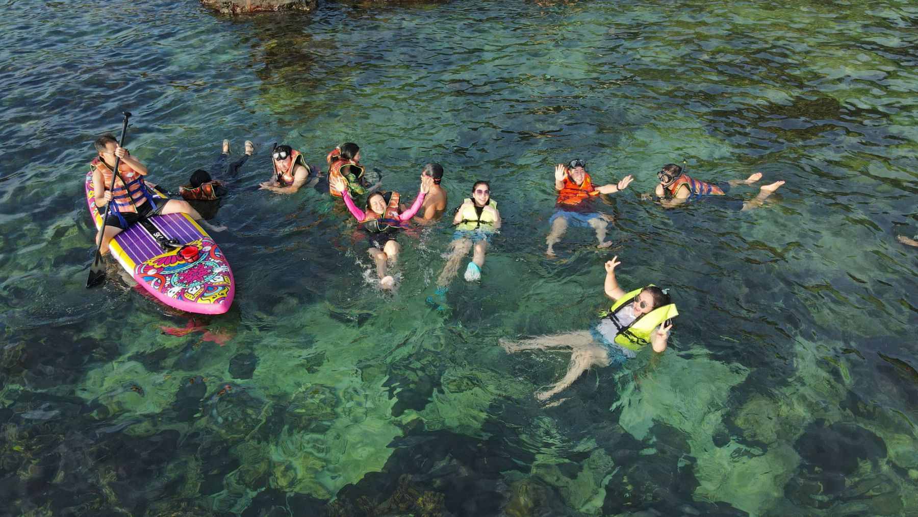An enjoyable time spent snorkeling with friends away from the crowds.